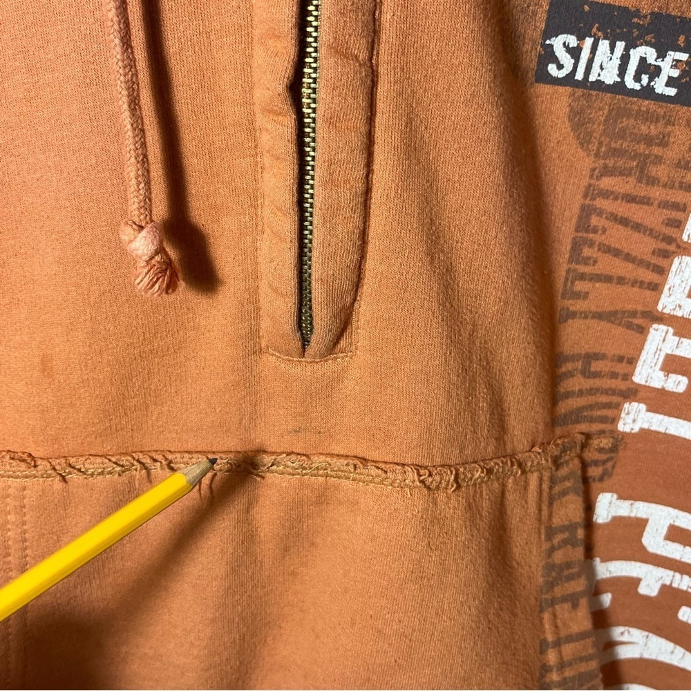 Disney Parks Grizzly Peak River Rafting Co Orange 1/4 Zip Hoodie Pullover Large - Picture 2 of 11
